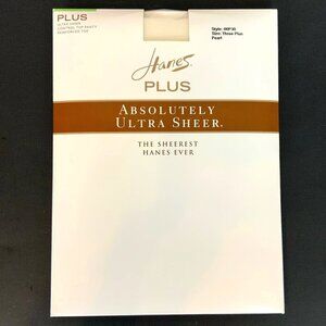 Hanes Plus Ultra Sheer Pantyhose Size 3 Plus Pearl Control Top Reinforced Toe